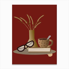 Coffee And Book Canvas Print