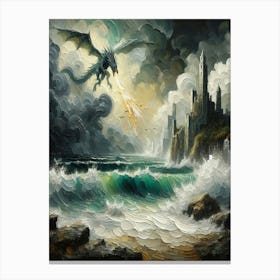 Dragon In The Storm Canvas Print