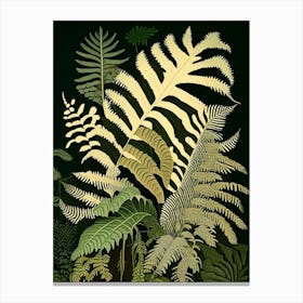 Crested Wood Fern Rousseau Inspired Canvas Print