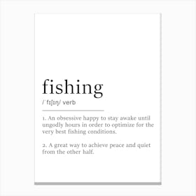 Fishing Definition - Bass Fishing Home Art Canvas Print