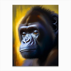 Baby Gorilla Gorillas Bright Neon 1 Canvas Print