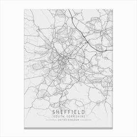 Sheffield City Map Canvas Print