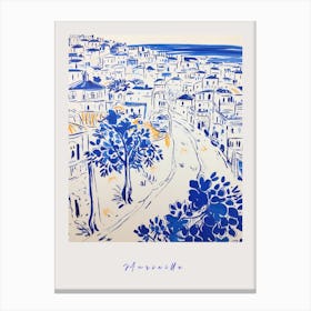 Marseille France 2 Mediterranean Blue Drawing Poster Canvas Print
