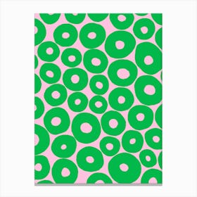 Pink And Green Abstract Shapes Canvas Print