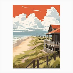 Outer Banks North Carolina, Usa, Flat Illustration 1 Canvas Print