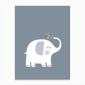 Rainbow Grey Elephant Canvas Print