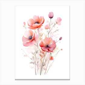 Watercolor Poppies 6 Canvas Print