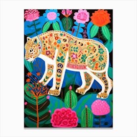 Maximalist Animal Painting Jaguar 3 Canvas Print