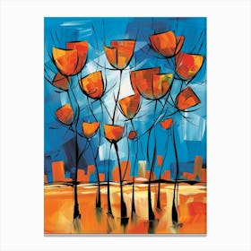 Orange Poppies 9 Canvas Print