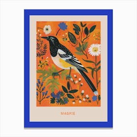 Spring Birds Poster Magpie 5 Canvas Print