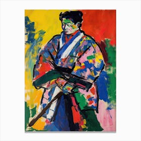 Samurai In Fauvist Matisse Japanese Style  8 Canvas Print