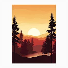 Sunset In The Forest 2 Canvas Print