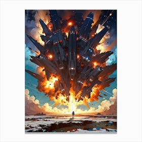 Spaceship Explosion 1 Canvas Print