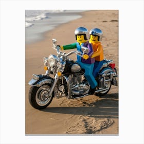 Lego Couple On Motorcycle Canvas Print