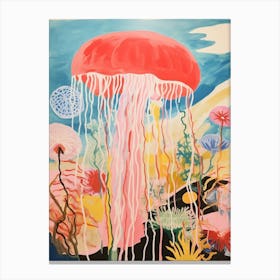 Colourful Jellyfish Illustration 6 Canvas Print