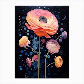 Surreal Florals Ranunculus 1 Flower Painting Canvas Print