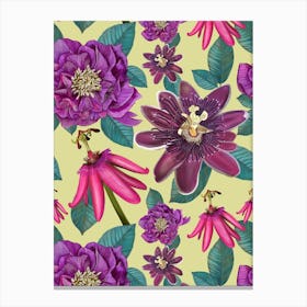 Passiflora And Hellebore Canvas Print