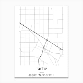 Tache,Canada Minimalist Map Canvas Print