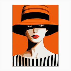 Woman In A Hat 38 Canvas Print