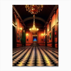 Room With A Chandelier Canvas Print