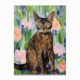 A Abyssinian Cat Painting, Impressionist Painting 4 Canvas Print
