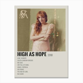 High As Hope 2018 Poster Canvas Print