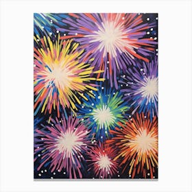 Fireworks Gouache Painting 3 Canvas Print