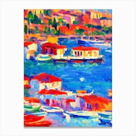 Port Of Antalya Turkey Brushwork Painting harbour Canvas Print