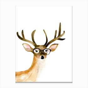Deer With Glasses Canvas Print