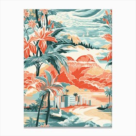 Honolulu, Hawaii, Inspired Travel Pattern 1 Canvas Print
