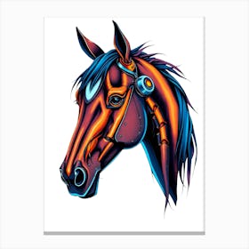 Brown Horse Head Illustration Canvas Print