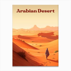 Arabian Desert Saudi Arabia Travel Illustration Canvas Print