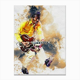 Smudge Of Portrait Chuck Berry Canvas Print