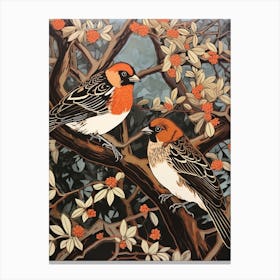 Art Nouveau Birds Poster Partridge 2 Canvas Print
