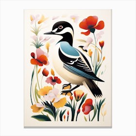 Scandinavian Bird Illustration Bufflehead 2 Canvas Print