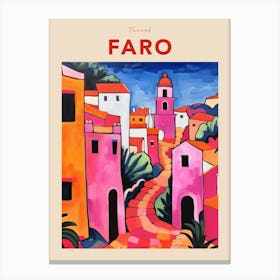 Faro Portugal 7 Fauvist Travel Poster Canvas Print