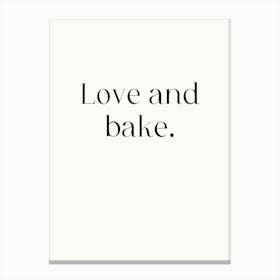 Love And Bake Canvas Print