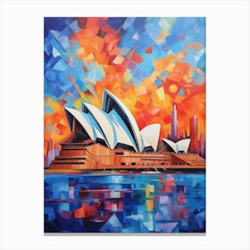 Opera House Sydney IV, Modern Abstract Brush Style Vibrant Painting Canvas Print