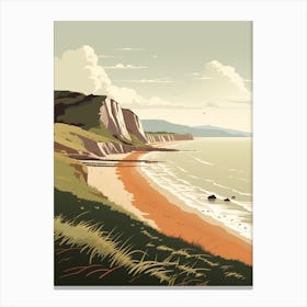 Jurassic Coast England 4 Hiking Trail Landscape Canvas Print