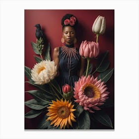 Woman With Flowers Canvas Print