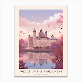 Palace Of The Parliament Bucharest Romania Travel Poster Canvas Print