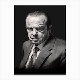 Gangster Art Frank Costello The Departed B&W 3 Canvas Print