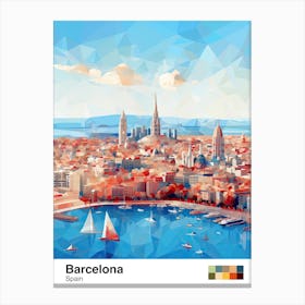 Barcelona, Spain, Geometric Illustration 2 Poster Canvas Print