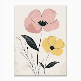 Kona Flower Market Boho Minimalist Style Canvas Print