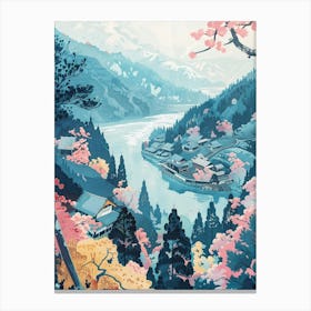 Nikko Japan 1 Retro Illustration Canvas Print
