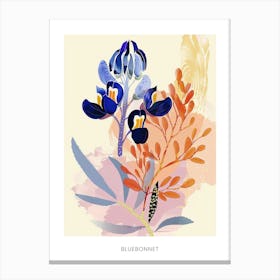 Colourful Flower Illustration Poster Bluebonnet 8 Canvas Print