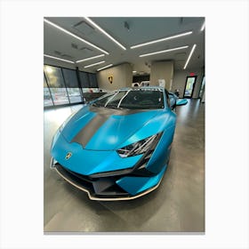 Blue Lamborghini 4 Canvas Print