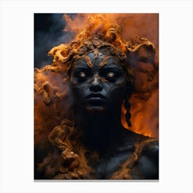 Woman In Smoke Canvas Print