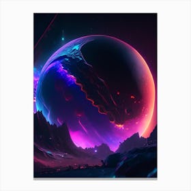 Planetesimal Neon Nights Space Canvas Print