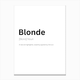 Blonde Definition Meaning Canvas Print